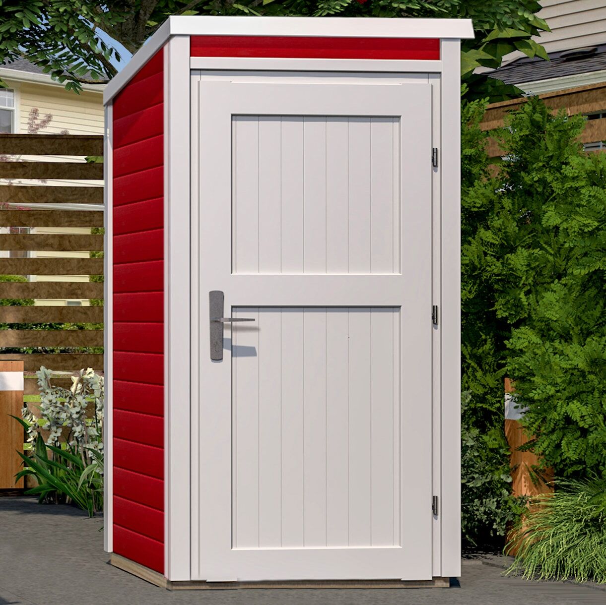 Garten-Geräteschrank WEKA, beige (rot, weiß), Massivholz, Gerätehäuser, Garten-Geräteschrank, BxTxH: 97x100x200,5 cm