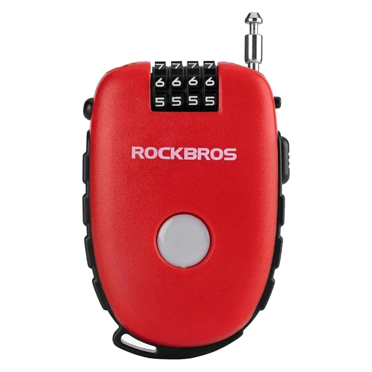 Rockbros 32420981001 bicycle lock with retractable cable - red (94 cm) (Rockbros-32420981001)