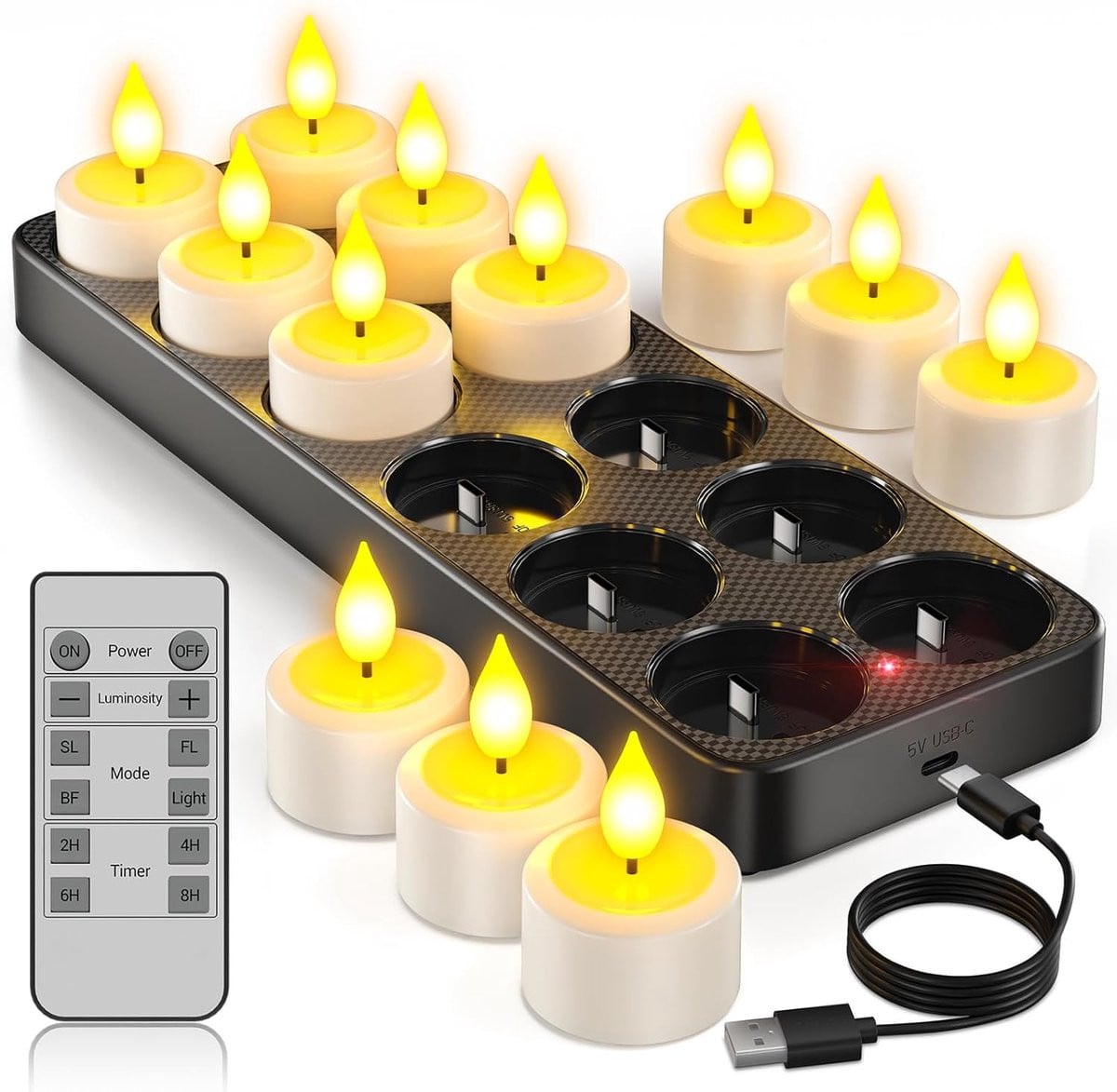 Oplaadbare LED waxinelichtjes voor kamerdecoratie