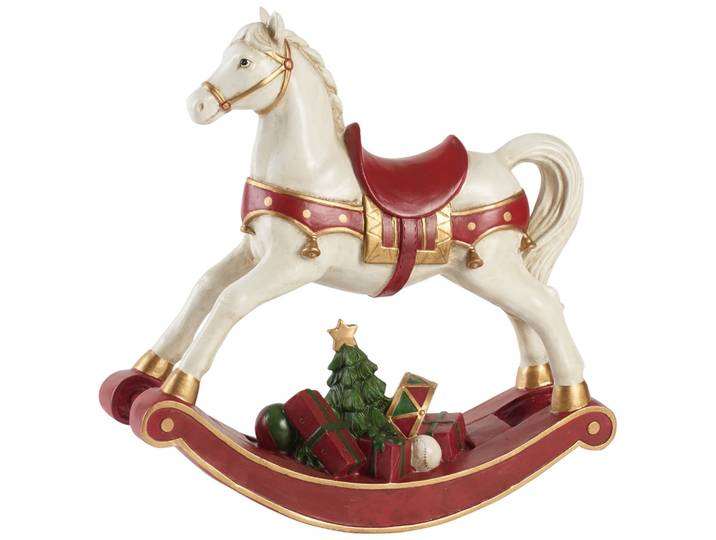 Weihnachtsfigur VILLEROY & BOCH Schaukelpferd XL Winter Collage bunt , bunt, Dekofiguren, Weihnachtsfigur