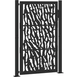 vidaXL Gartentor Schwarz 105x155 cm Stahl Spurendesign