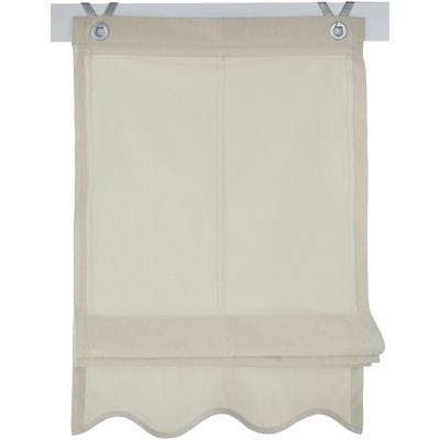 Raffrollo KUTTI "Olivia" Gr. 5, beige (natur), B:120cm H:140cm, Obermaterial: 100% Baumwolle, Raffrollos, blickdicht, Baumwolle, Hakenaufhängung
