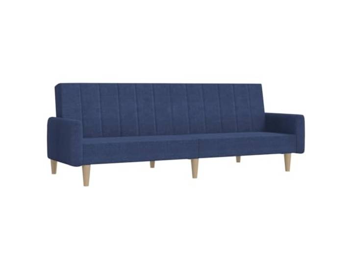 KUTYWEXFM Schlafsofa 2-Sitzer Klappsofa aus Stoff in Blau mit Holzrahmen Vielseitiges Bettsofa für Gästezimmer und Studio, verstellbare Rückenlehne für müheloses Umbauen zum Liegebett.