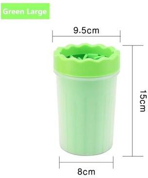 Uplift Essentials Pet Paw Cleaning Cup With Soft Silicone Brush green L