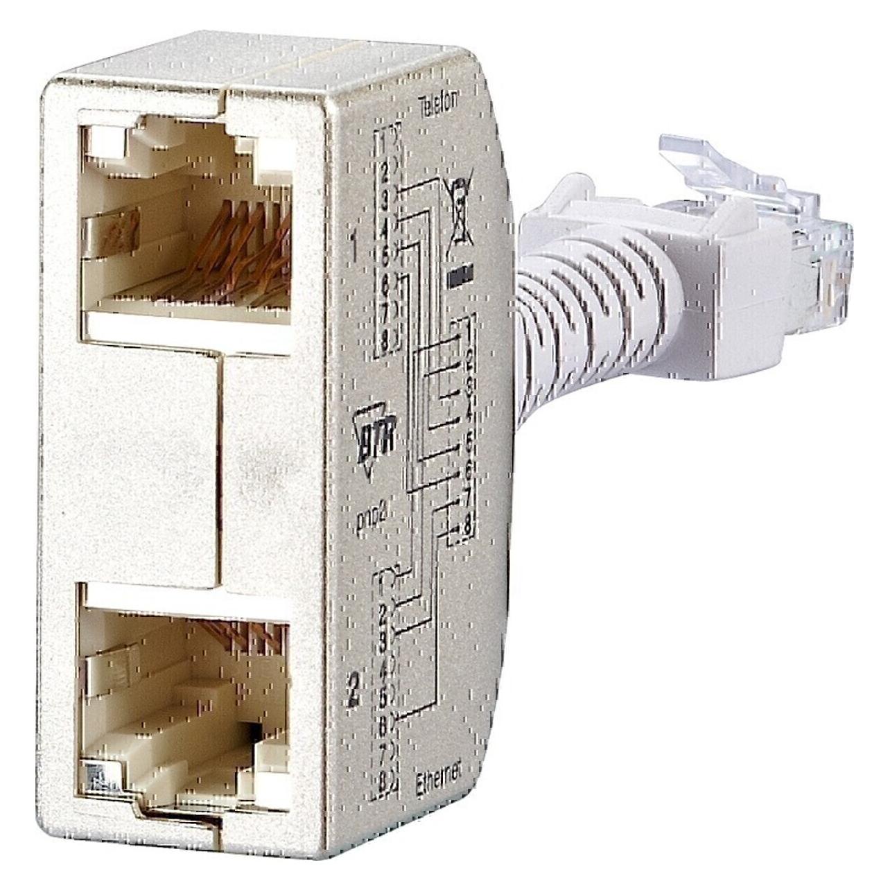 Metz Connect BTR Cable sharing Adpter Set pnp 2 Ethernet-ISDN Ethernet-ISDN silber (130548-02-E)