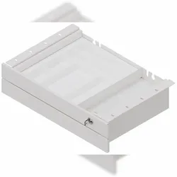 bümö Schreibtisch Organizer 2 Schubladen abschließbar aus Metall in weiß mit Schloss, Schreibwareneinsatz & Antirutschmatte -  Premium Schreibtisch