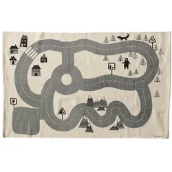 Bloomingville Spiel Teppich Dennis aus Baumwolle, 150 x 100 cm, grau