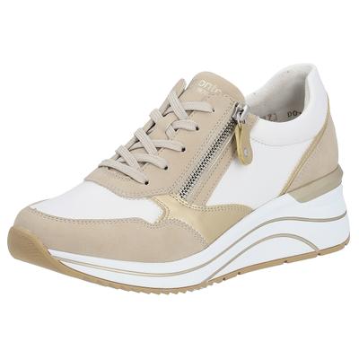 Keilsneaker REMONTE, Damen, Gr. 40, beige (beige, kombiniert), Lederimitat, Schuhe Sneaker, Freizeitschuh, Halbschuh, Schnürschuh, vegane Verarbeitung