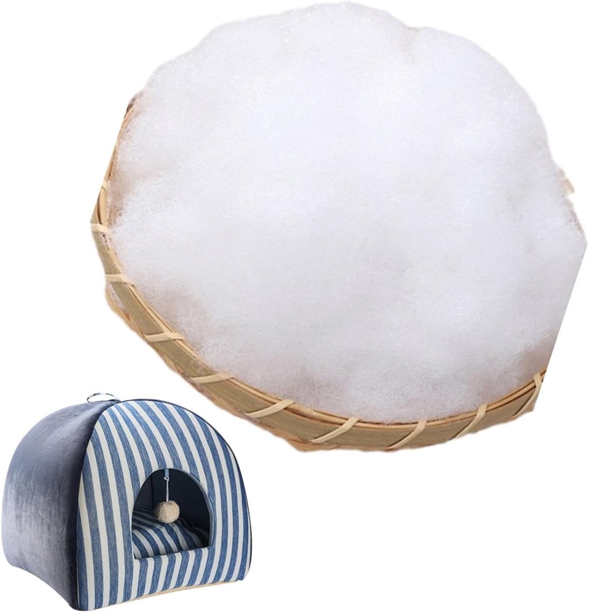 Wit Polyester Vulling Fiber Fill voor het maken van kussens - 120 gram