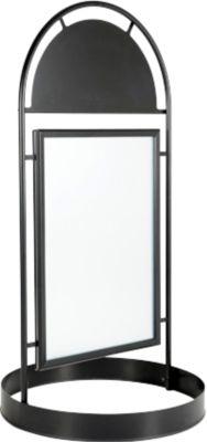 Update Display Kundenstopper Wheel, DIN A1, wasserfest, 35 mm Klapprahmen, Logofläche, mit Laufrollen, schwarz RAL 9005