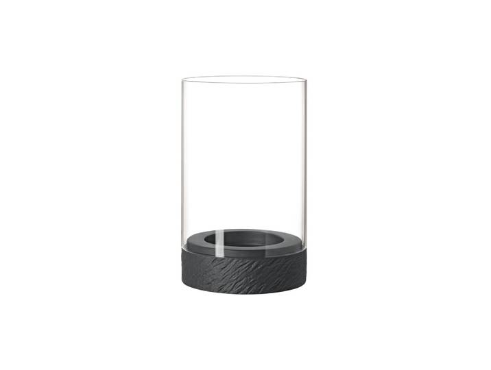 Windlicht VILLEROY & BOCH Windlicht Manufacture Rock Home 20 cm schwarz , schwarz, Kerzenhalter, Windlicht