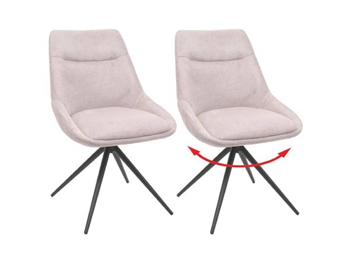 Mendler 2er-Set Esszimmerstuhl HWC-M65 Metall - Creme-beige