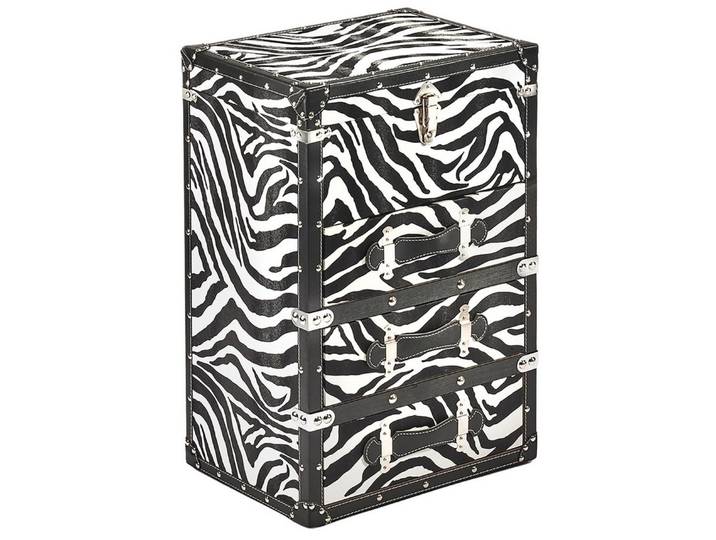 Kobolo Regal Kommode ZURI aus MDF mit bedrucktem Kunstleder - Zebrastreifen in
