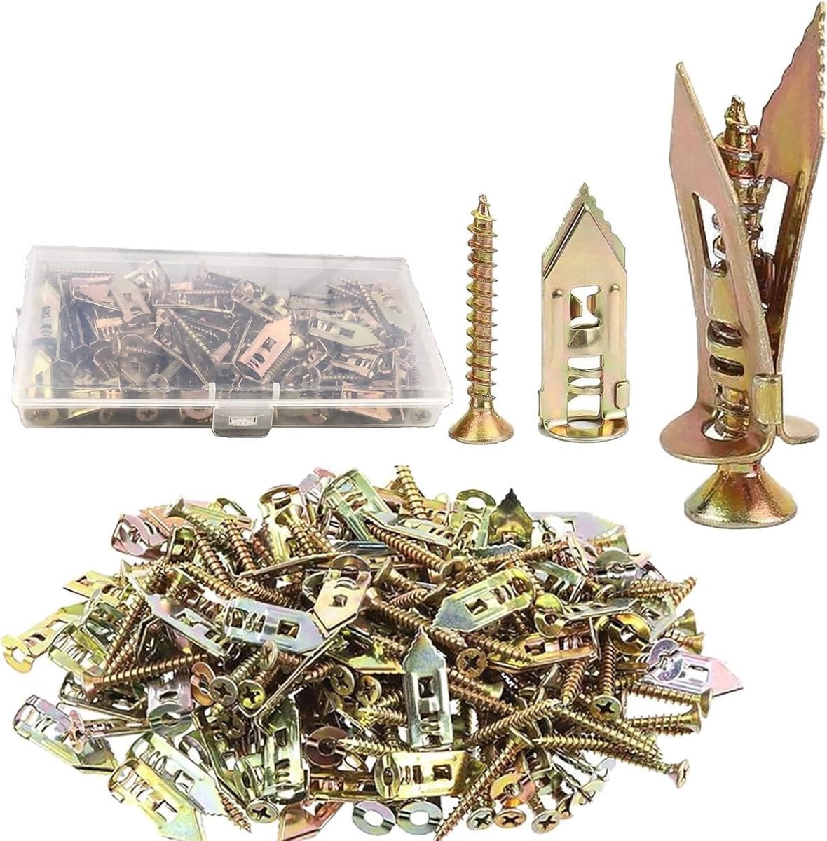 Schroefpluggen Set Holtepluggen voor Gipsplaat - 50 Stuks - Geel - Koolstofstaal