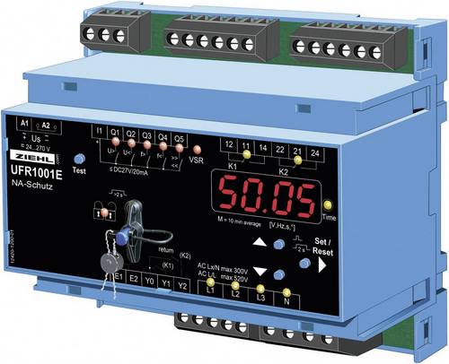 Ziehl UFR1001E S222296.CO Spannungs- und Frequenzrelais Anzahl Relais-Ausgänge: 2 Anzahl analoge Eingänge: 1