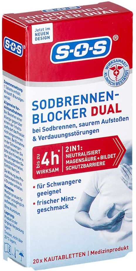 Sos Sodbrennen-blocker Dual Kautabletten
