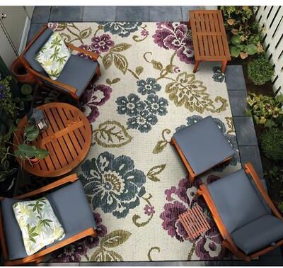 Dream Decor Rugs Gelato Lazio Ivory Multicolor Indoor Outdoor Area Rug