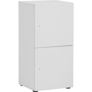 Möbelpartner Schließfachschrank Locked, weiß, 2 Fächer, Holz, 45 x 93cm, mit RFID-Schloss