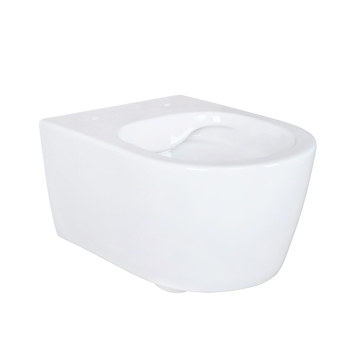 Belvit Hangtoilet zonder spoelrand, wit, keramisch – Wandtoilet zonder deksel, diepspuitmodel