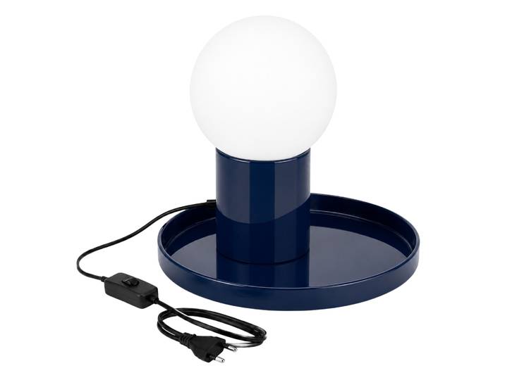 Lampe de table en métal Tray - 20 x 20 x 17 cm - Bleu