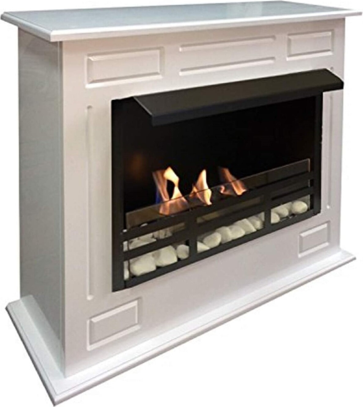 Ethanol und Gelkamin Kamin Modell Dion XL Premium Royal Weiss