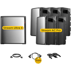 EcoFlow Stream Ultra X, All-in-One Speicher für Balkonkraftwerke, by Powerness - Stream Ultra X + 5 x Stream AC Pro | 13440Wh / ohne Zubehör / Standardversand