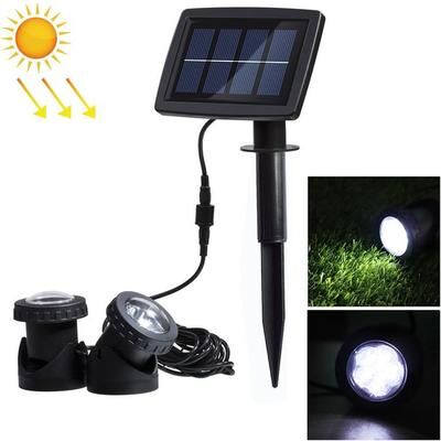 United Solar Underwater Spotlight Waterproof LED Pond & Outdoor Solar Lighting Two Heads