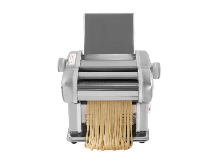 Elektrische Nudelmaschine 135W Teigwalze mit Schneider 8 Dicken (2 Klingen) Dicke 0,5-4mm, Inkl. Vielseitige Klingen, Hochwertiger Edelstahl 410, One-Touch-Schalter & rutschfester Stand