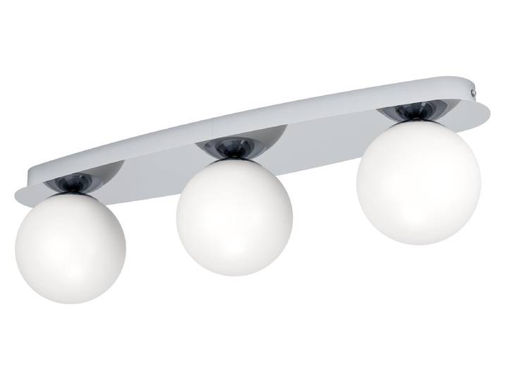 Plafonnier Eglo Castrovido chrome 58 x 16 cm blanc chaud