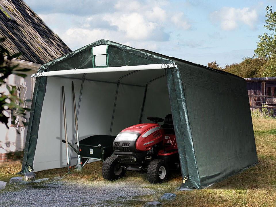 TOOLPORT 3.3x4.7m Carport Tent / Portable Garage, PE 450, dark green - (7819)