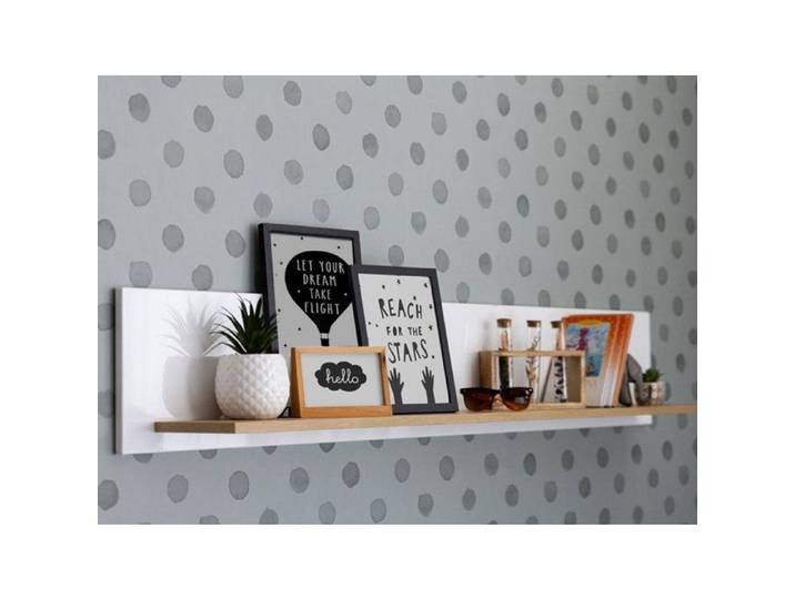 Étagère Saturnia Dmora en bois mélaminé blanc 150x19 5x25h cm