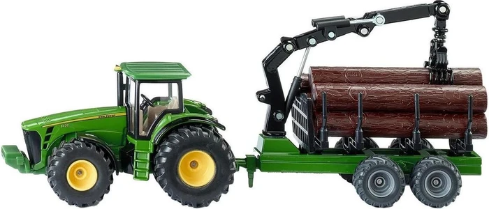 Siku Farmer John Deere Traktor mit Forstanhänger