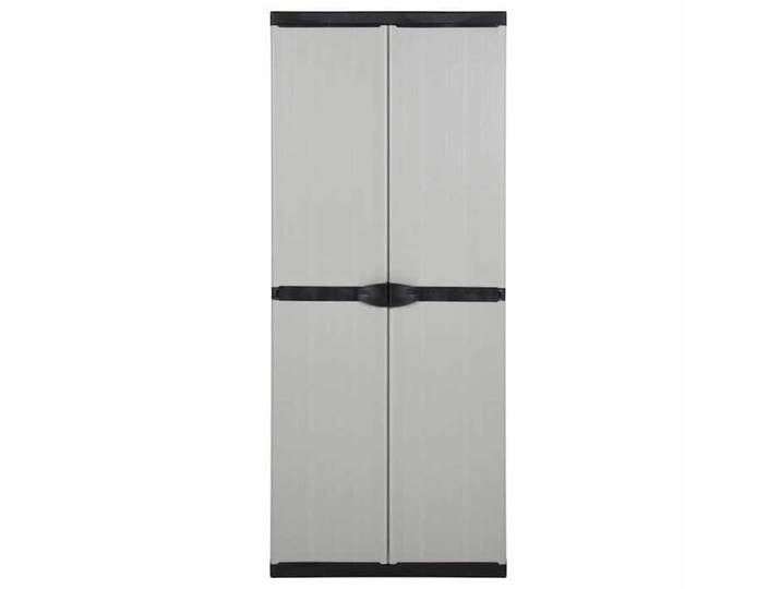 HSF®Armoire haute Gris - Armoire de rangement de jardin 3 étagères Gris/noir 68x40x168cm cpw2750047