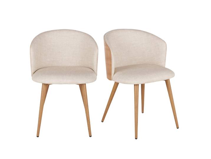 Lot de 2 chaises professionnelles beige tramé