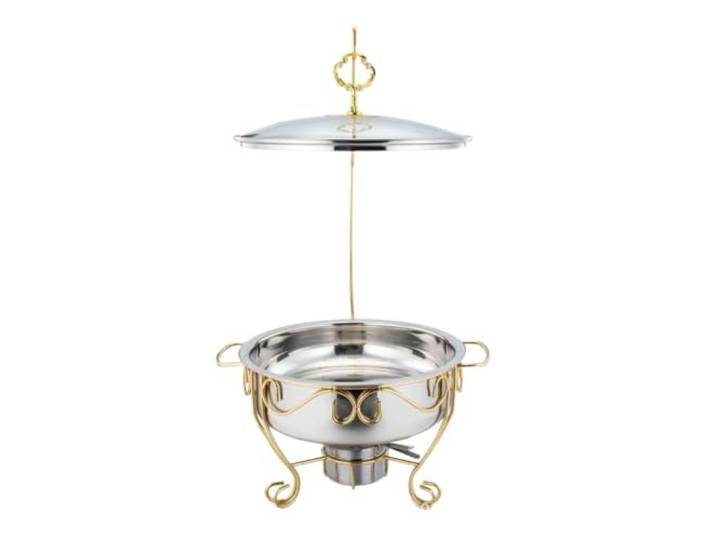 wärmebehälter Runde Chafing Dishes aus Edelstahl for Buffets Chafer-Essherd mit hängendem Deckel, mit Clips, Deckel und Lebensmittelqualität for Partys