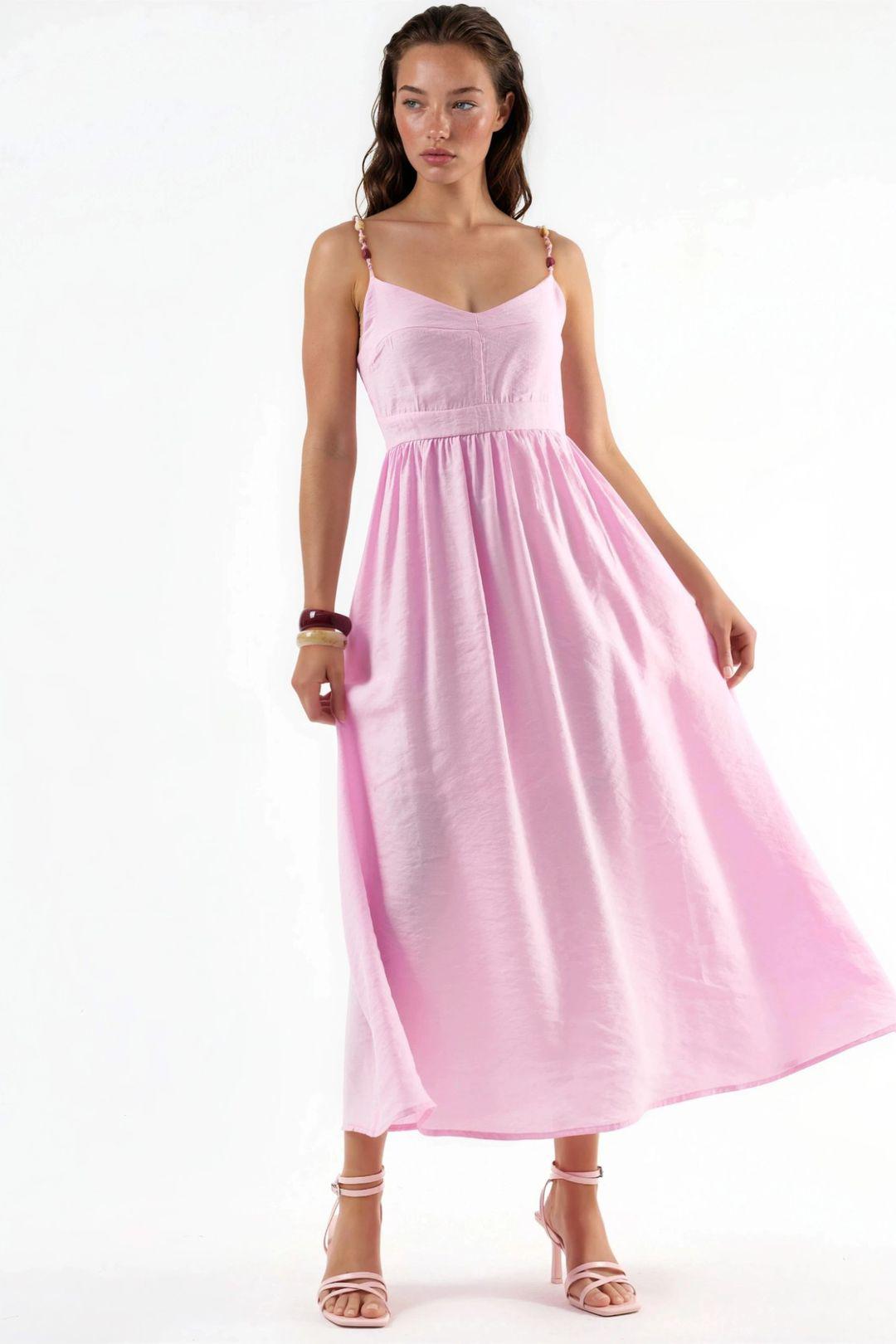 A-Linien-Midikleid mit Accessoire-Detail