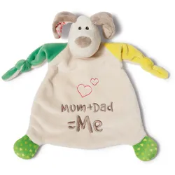 NICI Schmusetuch Hund Mum+Dad=Me 25x25cm