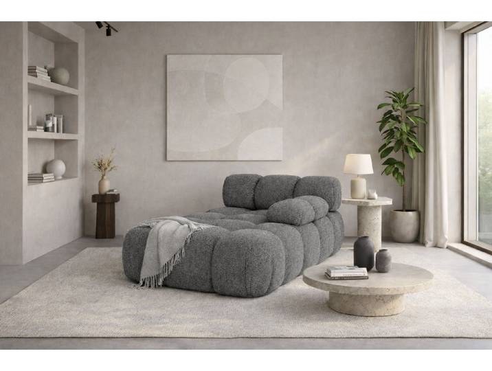 Kaiser Möbel Chaiselongue modular für Wohnzimmer, Bouclé-Stoff Abriamo, Selia, Chaiselongue, Chaiselongue-Modul zum Entspannen,Modernes Lounge-Design