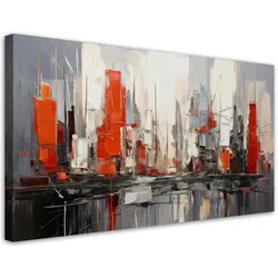 LEINWANDBILD Stadt Abstraktion Architektur 120x60cm