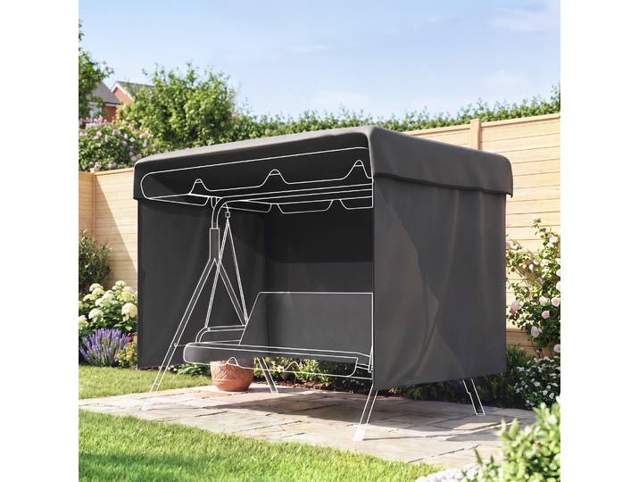 Outsunny Housse Mobilier Extérieur 215x155x150 cm Gris Foncé