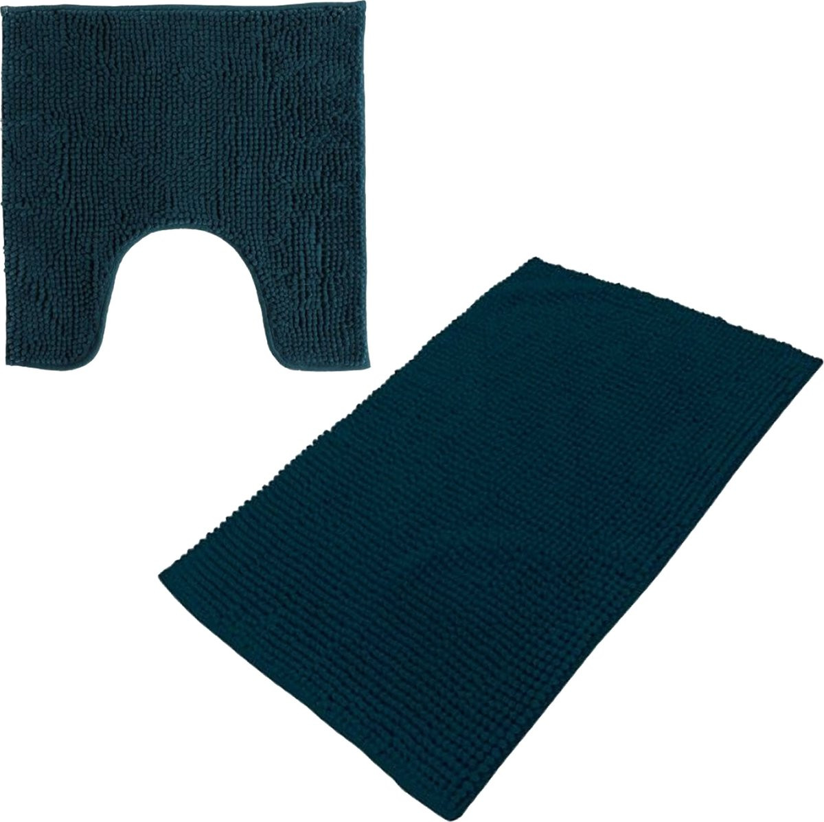 Urban Living Badkamer Droogloop Matjes Set van 2 - Donkerblauw - Polyester