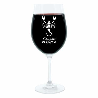 Leonardo Weinglas 400 ml, Motivglas, Sternzeichen Skorpion, Geschenk, Stimmungsglas mit Gravur, Moodglas, 22 cm