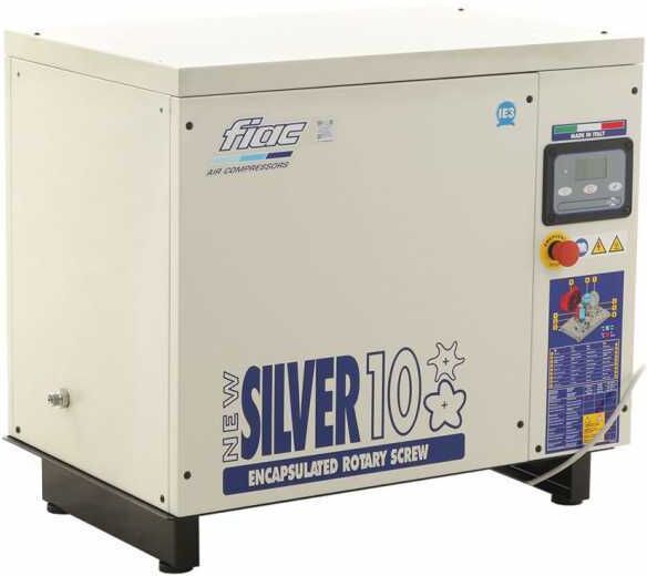 Fiac New Silver 10 - Compresseur rotatif triphasé à vis silencieux - Moteur 10 HP