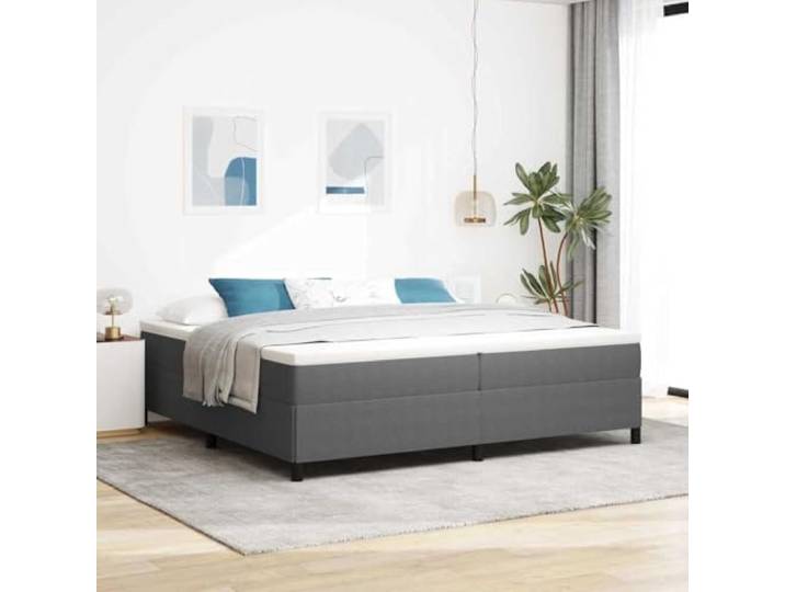 Boxspringbett Hellgrau 200 x 200 cm Samtbezug Mit Lattenrost, Kiefernholzgestell, Kunststoffbeine Schwarz, Modernes Design