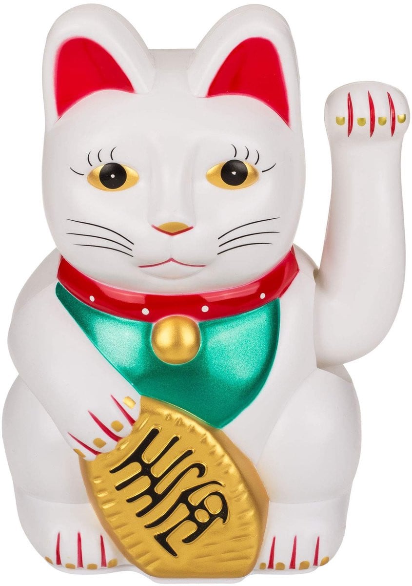 Allecto Maneki Neko Hoekkat Geluksbrenger Wit