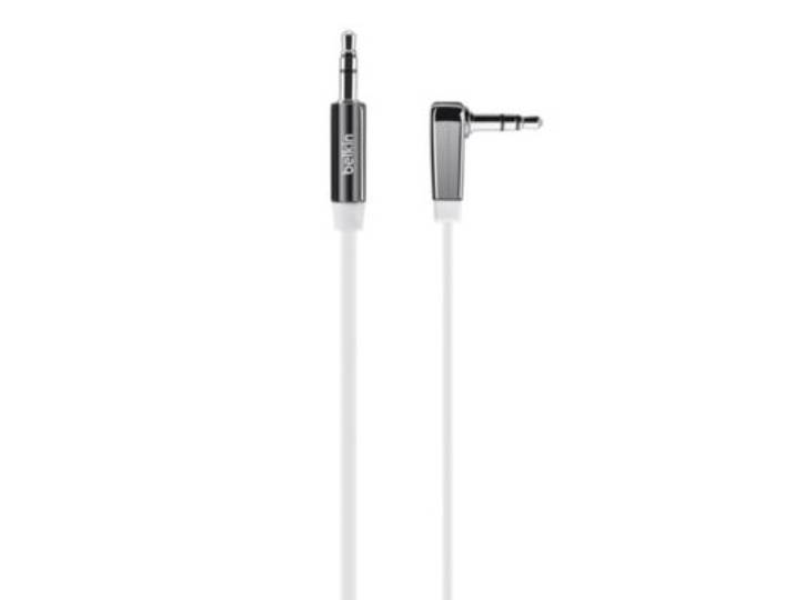 Belkin - Câble Jack Jack 3.5mm Plat Coudé Blanc 0.9m