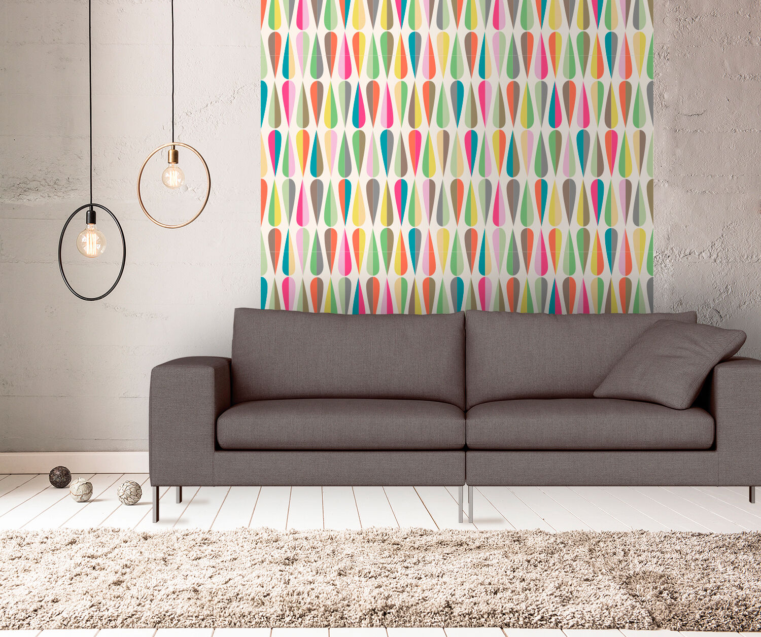 Vinyltapete QUEENCE "John", bunt, B:0,9m L:2,5m, Vinyl, Tapeten, Vinyltapete, 90x250cm, selbstklebend, kinderleichte Anbringung,, Sticker bunt B/L: 0,9m x 2,5m