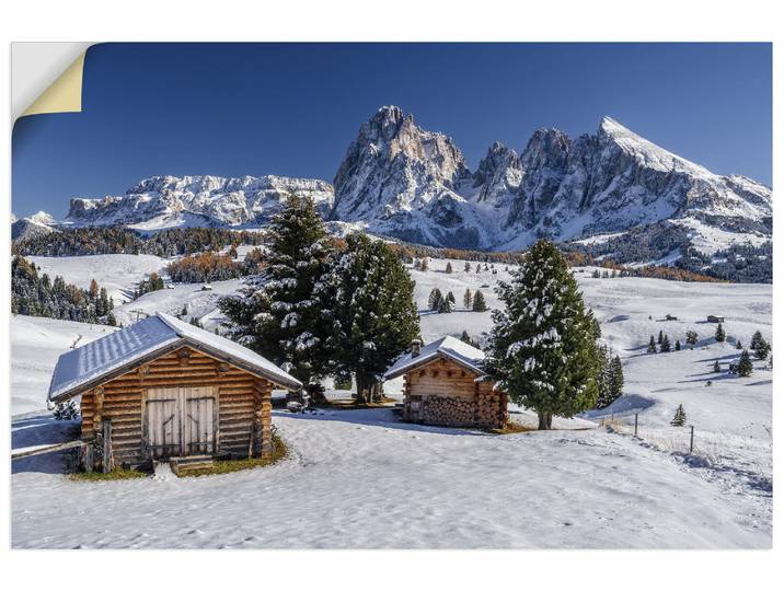 Wandbild ARTLAND Herbst auf der Seiser Alm Südtirol , blau (farbe bild(er): weiß), B:30cm H:20cm, Bilder, Wandbild, als Alubild, Leinwandbild, Poster, Wandaufkleber in verschied. Grössen