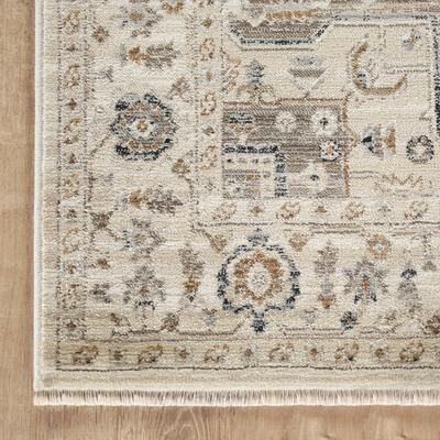 Abani Rugs Alara ALA160A Traditional Ivory Beige Vintage Geometric Medallion Area Rug