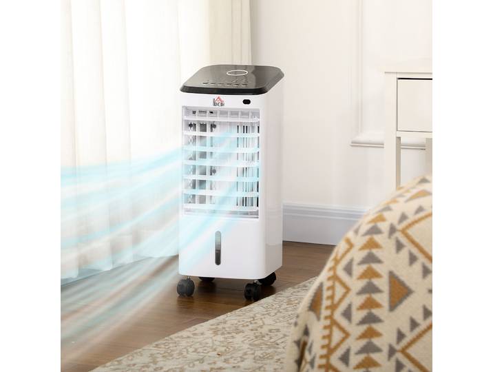 HOMCOM Refroidisseur Air 3en1 Roulettes Télécommande Blanc